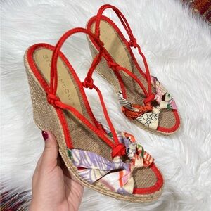 Stella McCartney Floral Espadrille Wedge Sandals